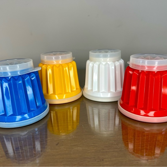 Set of 4 Tupperware Fluted Individual Jello Cup Molds Serving Dish Jel-ettes - Picture 6 of 15
